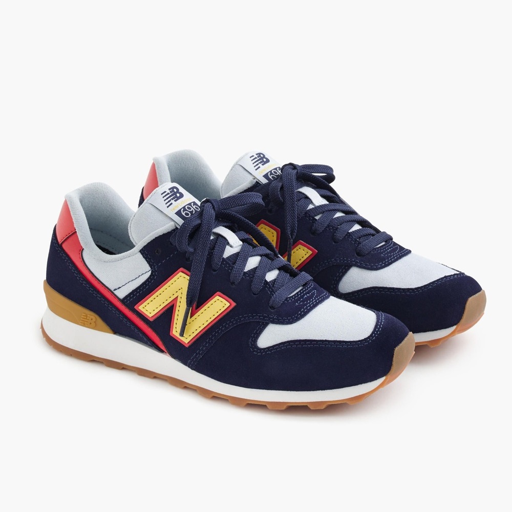 J Crew 696 Sneakers In Blue Yellow Red